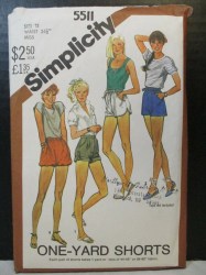 5511 SIMPLICITY 1982 1 METER SET OF SHORTS PATTERN 12 UNCUT or 6 choice